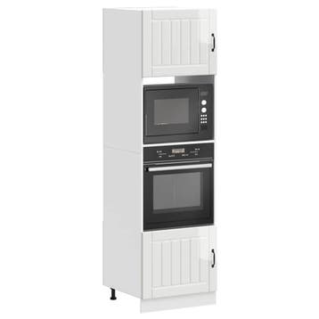 vidaXL Ovenkasten 2 st Lucca bewerkt hout glanzend wit, Huis en Inrichting, Verzenden, Nieuw