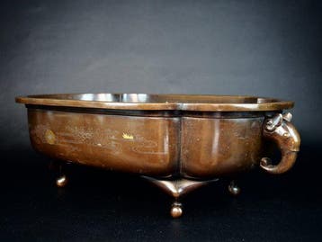 Suiban - Jardinière - Japanse bronzen suiban met