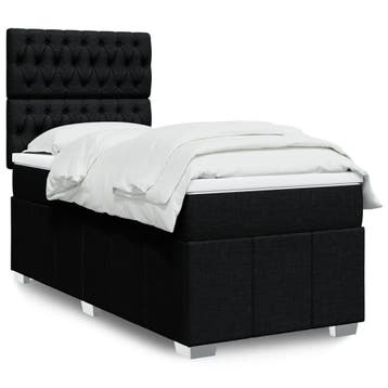 vidaXL Boxspring met matras stof zwart 80x200 cm, Verzenden, Nieuw