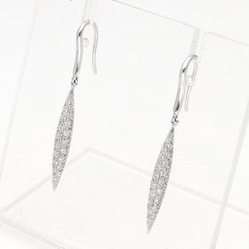 Boucles doreilles - 14 carats Or blanc Diamant (Naturelle), Handtassen en Accessoires, Oorbellen, Nieuw