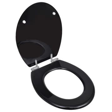 vidaXL Toiletbril soft-close simpel ontwerp MDF zwart, Verzenden, Nieuw