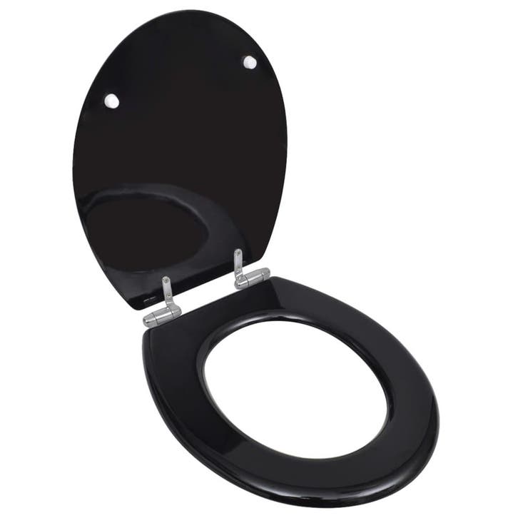 vidaXL Toiletbril soft-close simpel ontwerp MDF zwart, Bricolage & Construction, Sanitaire, Envoi
