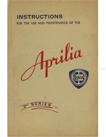 1948 LANCIA APRILIA INSTRUCTIEBOEKJE ITALIAANS