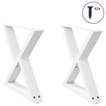 vidaXL Salontafelpoten 2 st 60x(42-43,3) cm staal wit, Verzenden