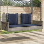 vidaXL Schommelbank met kussens 119x56x48 cm poly rattan, Verzenden, Nieuw