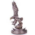 Figuur - Bronzefigur Adler - Brons, Marmer