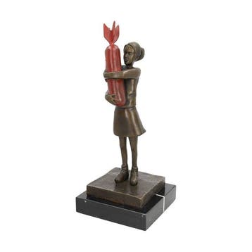 Figurine - Rocket girl - Bronze, Marbre