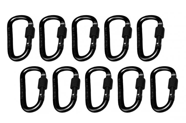 Set van 10 karabijnhaken, kleur 1: black, 100 kg, Doe-het-zelf en Bouw, Gereedschap | Overige machines, Nieuw, Verzenden