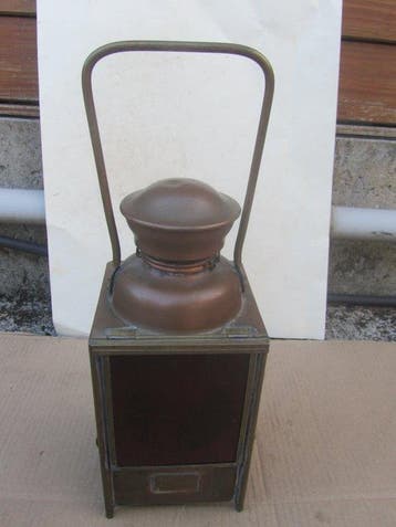 Lantaarn - Verguld messing - vintage oude lantaarn