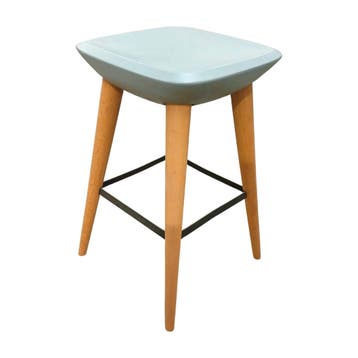 Barkruk 66 5 cm hoog zitvlak 40x40 cm bruin/lichtblauw, Ophalen of Verzenden