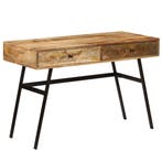 vidaXL Schrijftafel met lades 110x50x76 cm massief mangohout, Huis en Inrichting, Verzenden, Nieuw