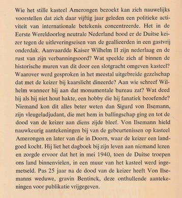 Sigurd von ilsemann - Der Kaiser in Nederland - 1968-1969, Antiquités & Art