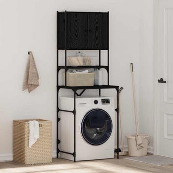 vidaXL Wasmachinekast Zwart 0ak 68 x 48,5 x 194 cm Bewerkt, Verzenden, Nieuw