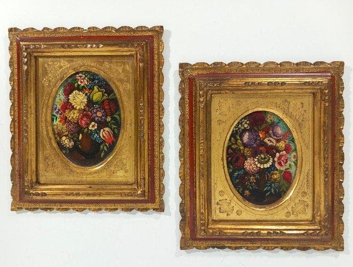 Manufacturing Italian artist 50 - Composizione floreale su, Antiek en Kunst, Curiosa en Brocante