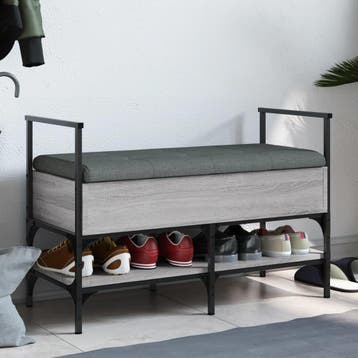 vidaXL Schoenenbank 85,5x42x57,5 cm bewerkt hout grijs, Verzenden