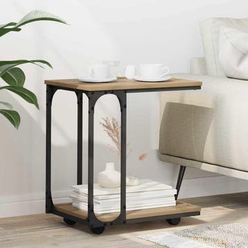 vidaXL Bijzettafel Artisan Eiken 50 x 35 x 55.5 cm Bewerkt, Verzenden, Nieuw