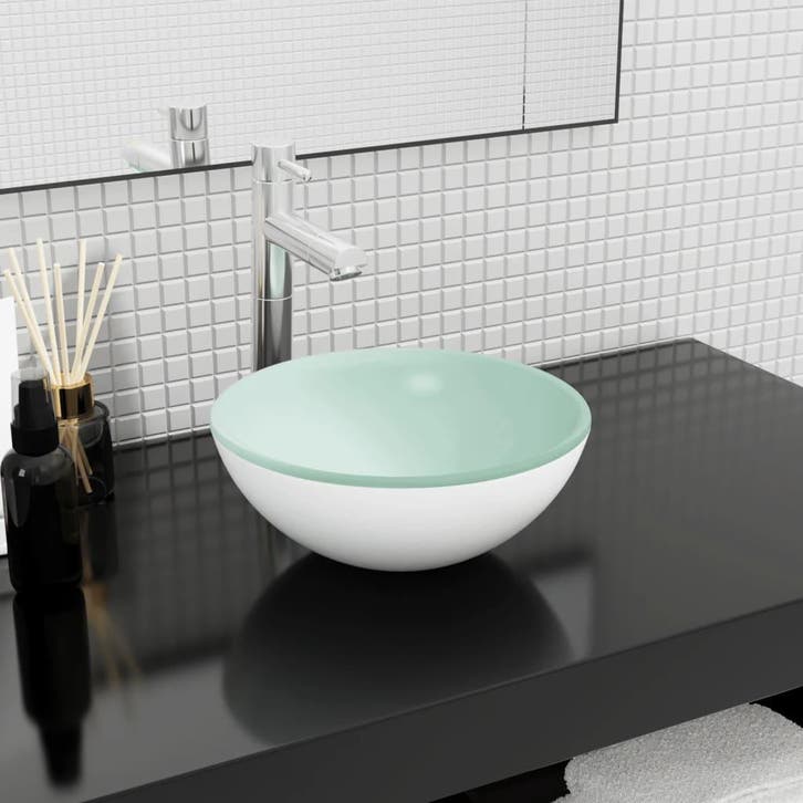 vidaXL Wasbak 30x12 cm gehard glas wit, Doe-het-zelf en Bouw, Sanitair, Nieuw, Verzenden