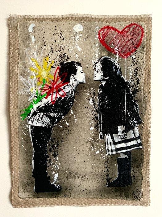 Elisée Skayzoo - Le baiser, Antiek en Kunst, Kunst | Schilderijen | Modern