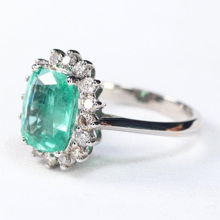 Ring - 14 karaat Witgoud, 4,37 gram GFCO-gecertificeerd -, Handtassen en Accessoires, Ringen