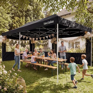 Opvouwbare paviljoen Viola 3x6 m, aluminium, 3 zijpanelen, Tuin en Terras, Verzenden, Nieuw