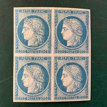 Colonie Française - 25 cent Cérès en bloc de quatre - MNH/MH