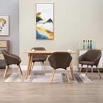 vidaXL Eetkamerstoelen 4 st stof bruin, Verzenden, Nieuw