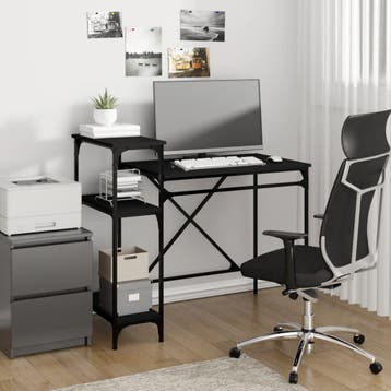 vidaXL Bureau met schappen 105x50x90 cm bewerkt hout en, Verzenden