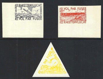 België 1935 - Erinnofilie ; Raketpost , eerste raket voor, Gestempeld