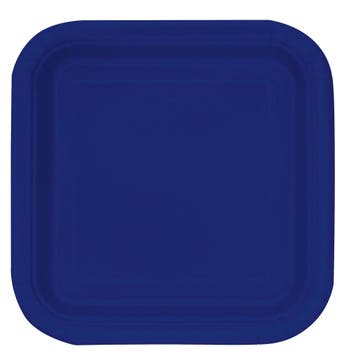 Blauwe Borden Vierkant 23cm 14st, Verzenden