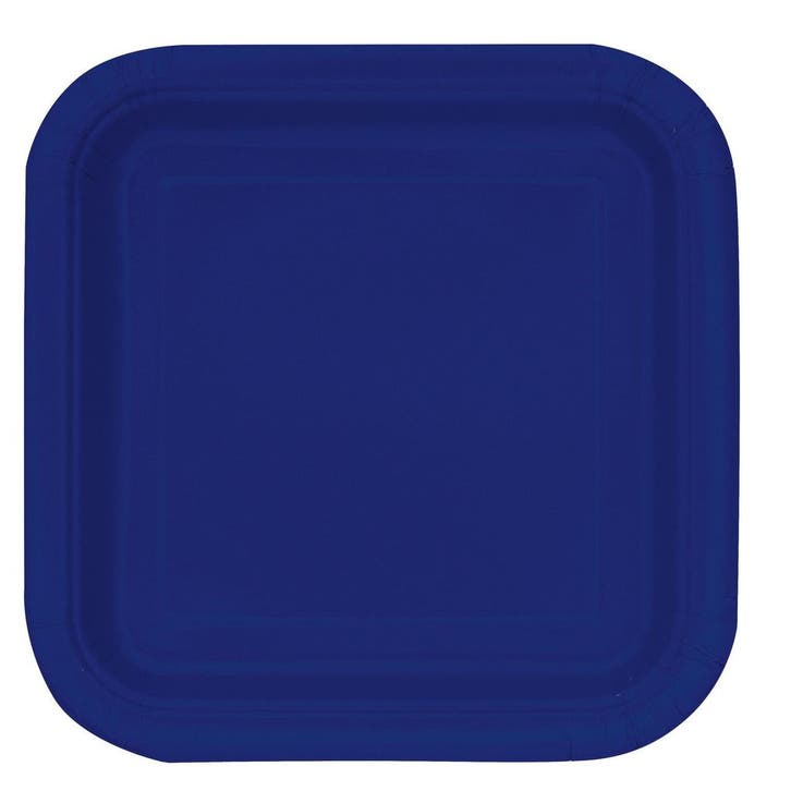 Blauwe Borden Vierkant 23cm 14st, Hobby & Loisirs créatifs, Articles de fête, Envoi