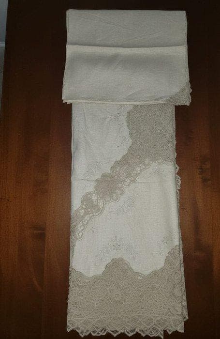 Tafelkleed - 280 cm - 240 cm, Antiquités & Art, Tapis & Textile