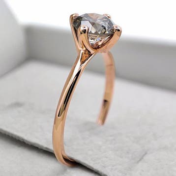 Zonder minimumprijs - Ring - 14 karaat Roségoud - 1.03ct., Handtassen en Accessoires, Ringen, Nieuw