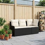 vidaXL Tuinstoel met Armleuning en Hoekbank 2 Stuk Zwart en, Tuin en Terras, Verzenden, Nieuw