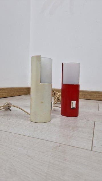 Stilnovo - Tafellamp (2) - cilinder - Plastic, IJzer, Glas