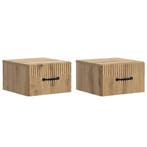 vidaXL Muurbevestigde Nachttafel 2 pcs Artisanaal eiken, Verzenden, Nieuw
