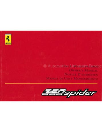 2002 FERRARI 360 SPIDER INSTRUCTIEBOEKJE 1773/02