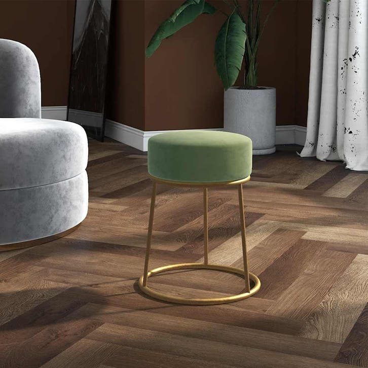 vidaXL Hocker rond fluweel mosterdgroen, Maison & Meubles, Chaises, Envoi