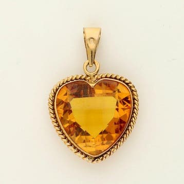 Hanger - 18 karaat Geel goud - 5.75ct. tw. - Citrien