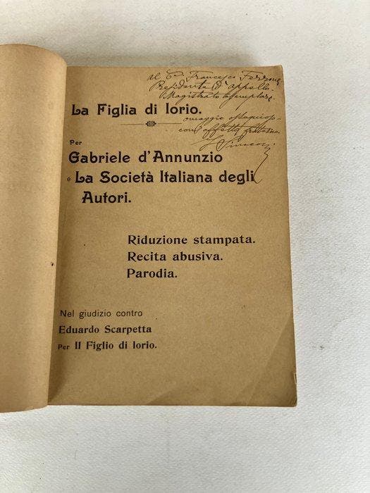 Luigi Simeoni - La Figlia di Iorio - 1907, Antiek en Kunst, Antiek | Boeken en Manuscripten