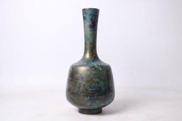 Vaas - Brons - Japan - Gevlekt blauwgroene patina (Zonder