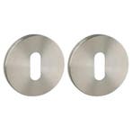 Set van twee sleutelplaatjes ø52x6mm Permafix rvs mat, Nieuw