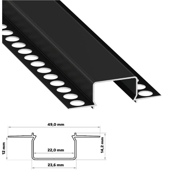 LED Strip Profiel Zwart voor gips | In 2 meter lengte, Bricolage & Construction, Bricolage & Rénovation Autre, Envoi