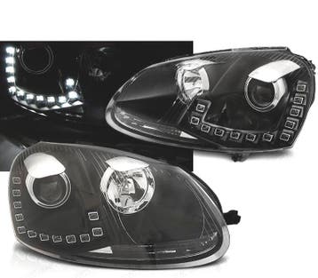 PHARES VOLKSWAGEN VW GOLF 5 03-09 DAYLIGHT TRU DRL NOIR, Verzenden, Neuf