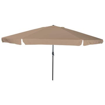 vidaXL Tuinparasol Taupe 394 x 394 x 248 cm Polyester en, Verzenden, Nieuw