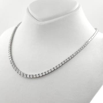 Halsketting - 14 karaat Witgoud - 5.26ct. tw. Diamant, Nieuw