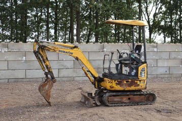 Veiling: Minigraver Komatsu PC18MR-2 Diesel 11.8kW, Ophalen