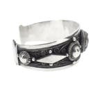 Zilveren Thaise klemarmband | Maat S/M (Slavenarmband), Ophalen of Verzenden, Gebruikt, Overige kleuren, Zilver