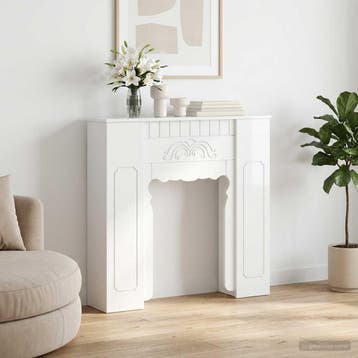 vidaXL Haardombouw Hoogglans Wit 93 x 20 x 89 cm Bewerkt, Verzenden, Nieuw