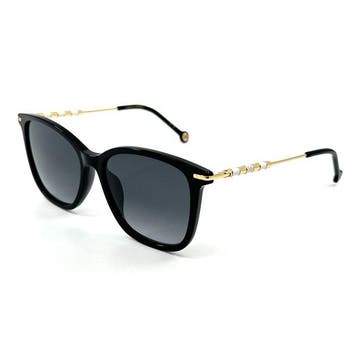 Carolina Herrera - *NEW* - Gold Metal - Black Acetate - Grey