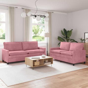 vidaXL bank / zetelstel 2 st Roze Fluweel, Verzenden